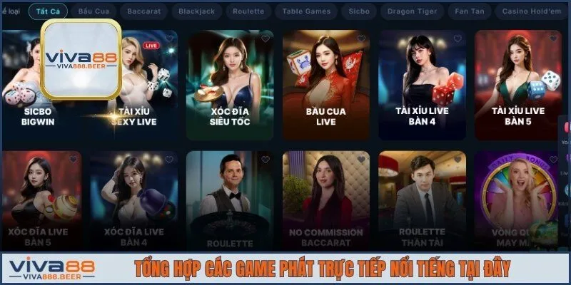 Tổng hợp các game phát trực tiếp nổi tiếng tại đây